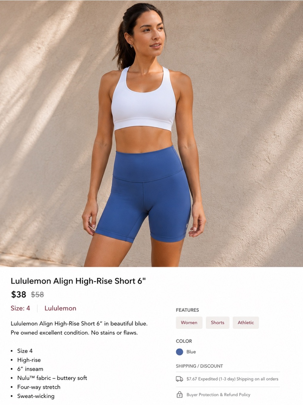 lululemon athletica Align High-Rise 6" Shorts - Blue